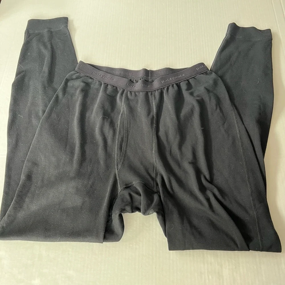 Patagonia Sz‎ Large Black Knot Leggings Performance Layer